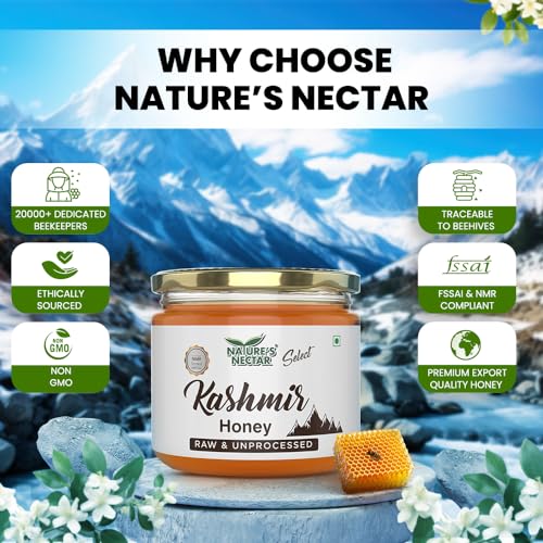 Image of Nature's Nectar Kashmir Acacia Honey 400gm | 100% Pure Raw and Unprocessed Honey | NMR Tested