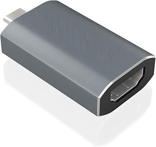 Adapter - Konverter aus Aluminium USB-C auf m-HDMI, 4K, 60 Hz, Grau, kompakt, ideal zum Anschluss von Geräten an Externe Displays.