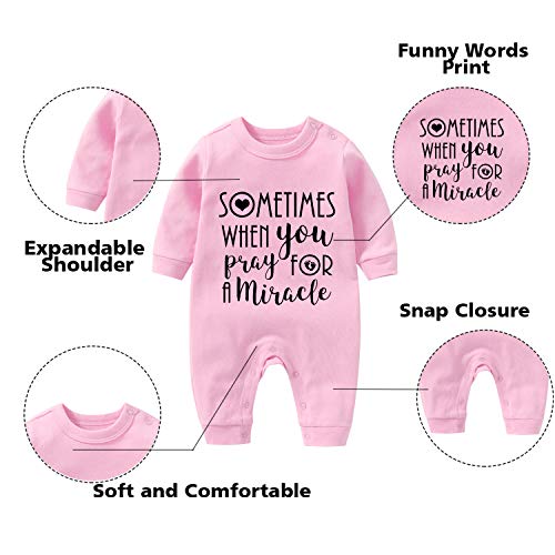 YSCULBUTOL Baby Twins girl Bodysuits Sometimes When You Pray for a Miracle God Gives You 2Pcs boy Clothes2