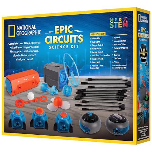 national geographic circuit maker - electronics kit for kids with 40 electrical circuit projects electric stem toy