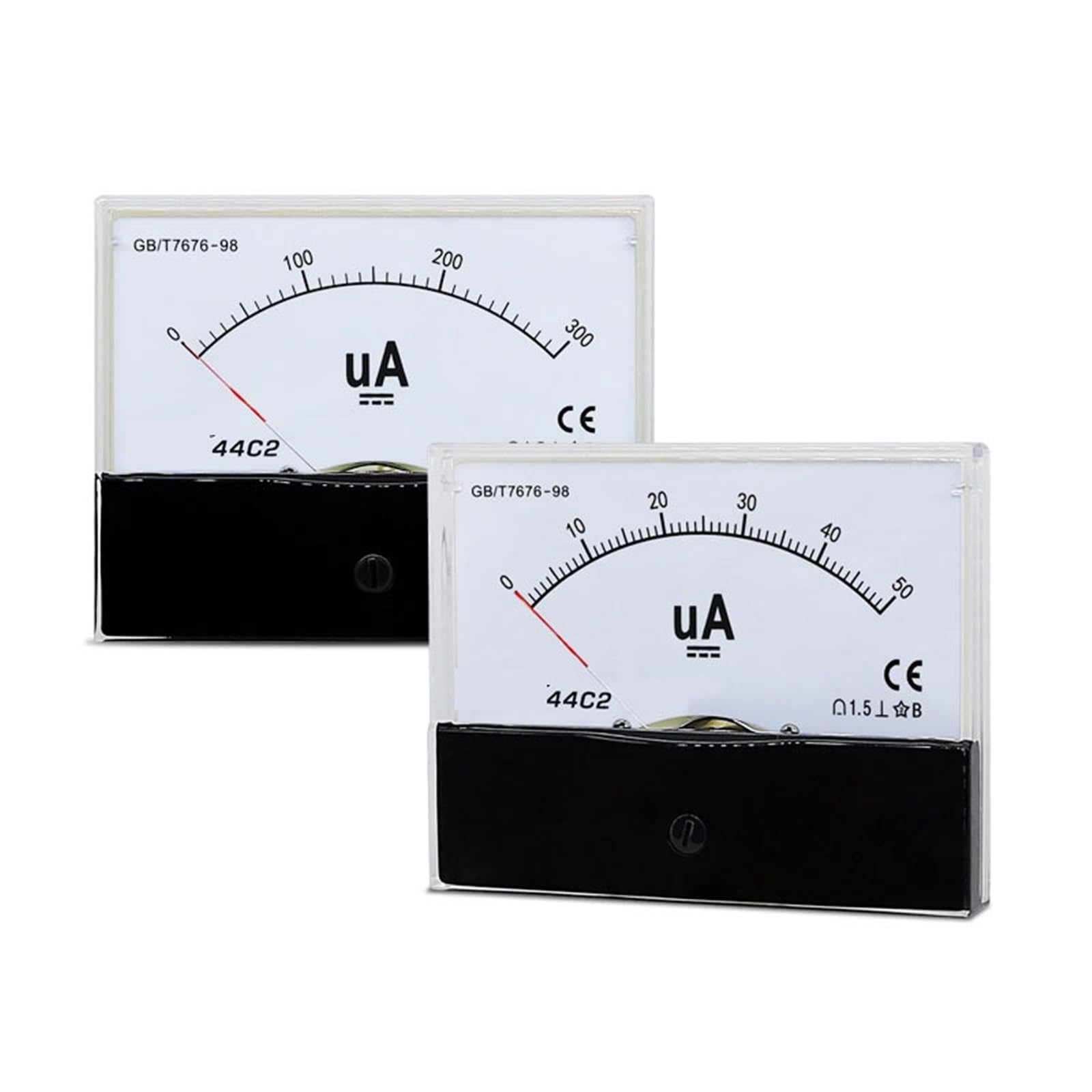 Amperímetro de aguja CC de 100 x 80 mm y 200uA para panel eléctrico 5