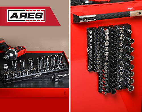 image for ARES 70237 - 19-Piece 1/2-Inch Metric Magnetic Socket Organizer - Hold