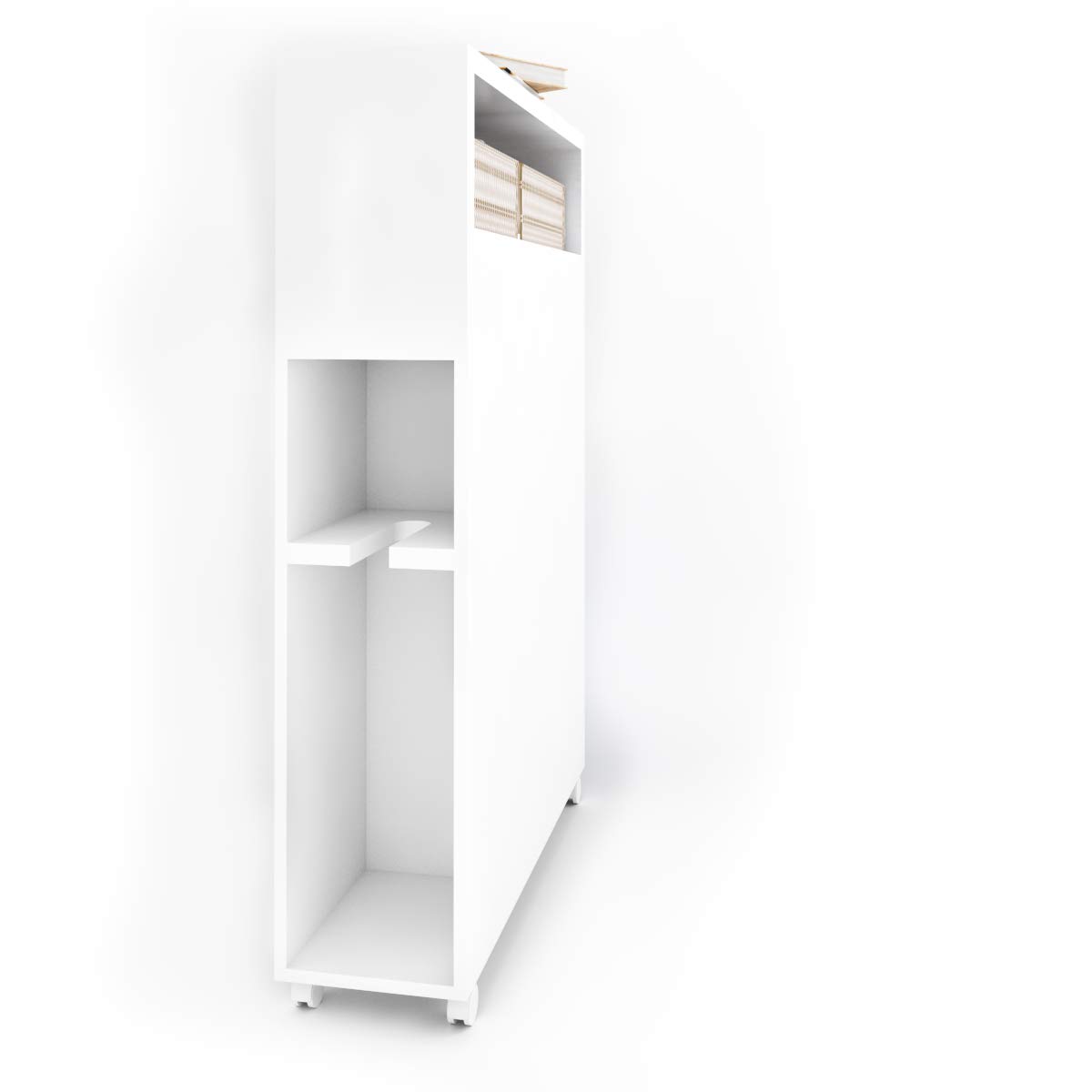 Buy Tangkula Slim Bathroom Storage Wooden Rolling Floor