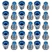 Aexit 30 sztuk 14.6mm x 17mm plastikowy potencjometr regulacja głośności pokrętło obrotowe nasadka szary niebieski(30Pcs 14.6mm x 17mm Potentiomètre en plastique Contrôle du volume Bouton rotatif Cap