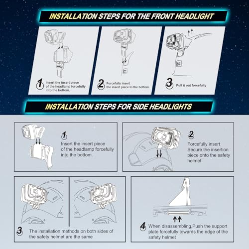 Lampe frontale SAFEBUILDER SHL01 pour casque éclairage mains libres chantier - 6