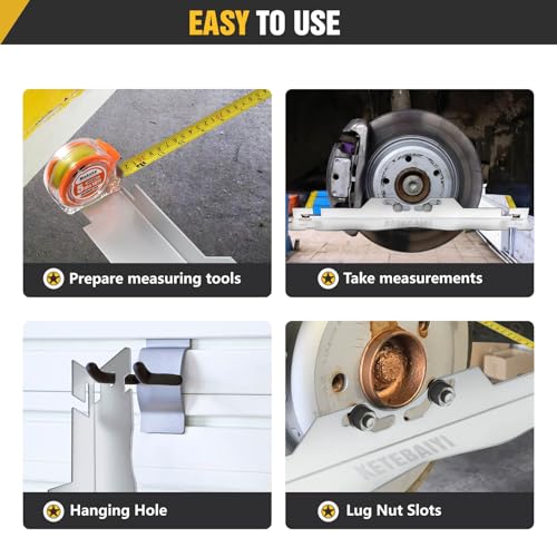 Image of Wheel Alignment Tool, Toe Alignment Tool Plates, Including Tape Measure and Gloves, for Quick and Accurate Measurement of DIY Car Front-end Adjustments (Silver)