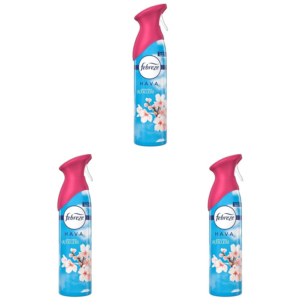 Febreze Hava Ferahlatıcı Sprey Oda Kokusu Japon Kiraz Çiçekleri 185 ml 3lü paket