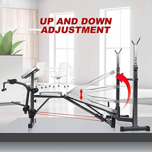 New Olympic Weight Bench, Adjustable Weight Lift Bench Rack Set, Barbell Dumbbell Bench, Push Up Back Sit Up Bench, Full-Body Workout (Black)