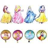 BXM 8PCS Disney Princess Balloons for Kids Birthday Baby Shower Princess Theme Decorations