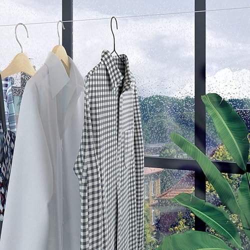 Image of Flexible Telescopic Clothes Drying Rope Hanger Retractable Clothesline,5 Ropes for Indoor Outdoor Laundry Drying Balconies Kitchens Washing Room Bathtube (Pack of 1)