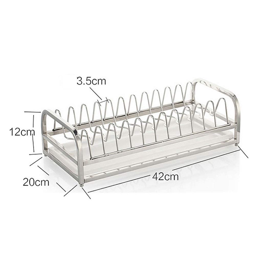 Escurreplatos Pequeño,Compacto Escurreplatos con Removible Bandeja De Goteo Acero Inoxidable Estante Drainer para Kitchen Countertop A