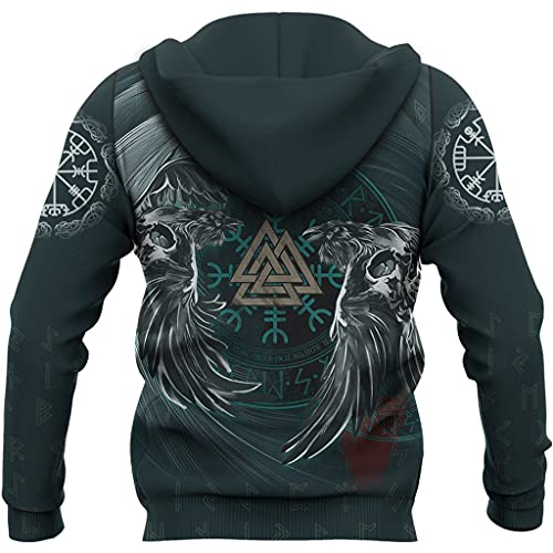 Ensemble viking pour hommes avec impression tatouage corbeau et valknut - 2