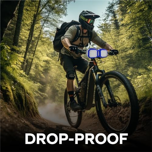 Image of Coby Ranger Wireless Portable Speaker with Bluetooth 5.3 and FM Radio, IPX5 Water-Resistant, Micro-USB, AUX, and TF Card Input, Rechargeable Battery with 7-Hour Playtime, 10 Watts, Blue