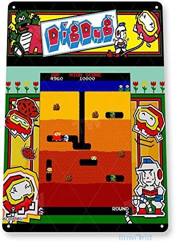Tinworld Tin Sign: Dig-Dug Arcade Shop Game Room Marquee Metal Sign Decor Retro Console A835 image 3
