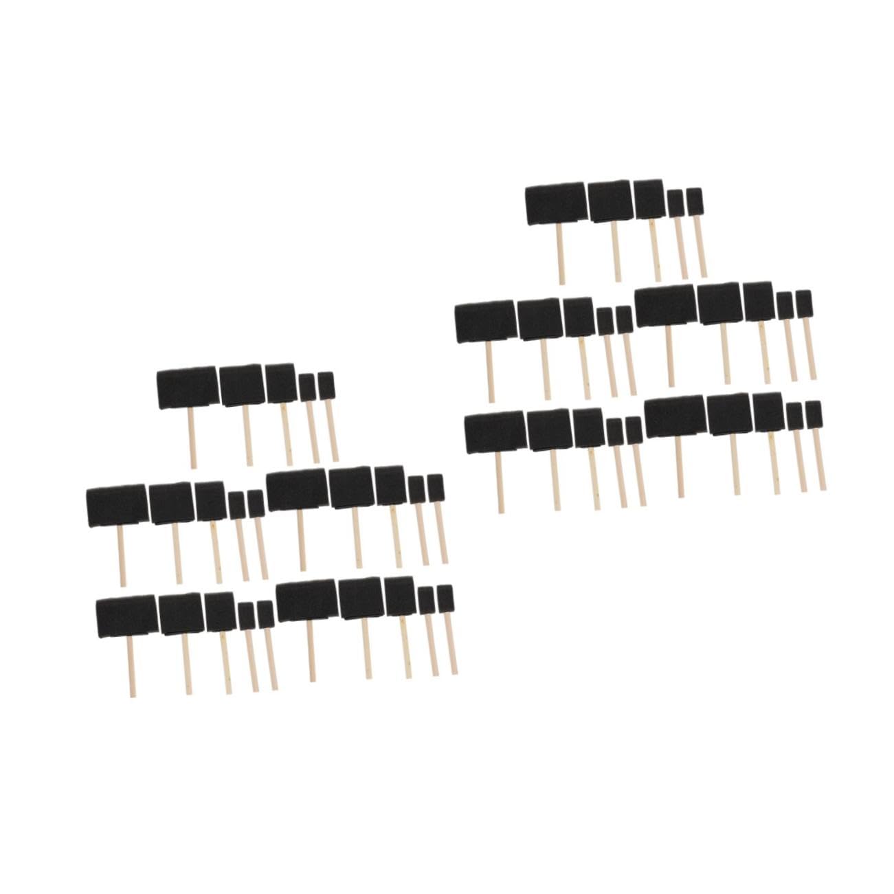 Uonlytech 2 Sätze Malschwamm Pinsel Malen Für Rund Bastelschwamm Malschwämme Kinderwerkzeuge Malpinsel Schwammpinsel Kindermalpinsel Schwarz Holz 25 Stück * 2