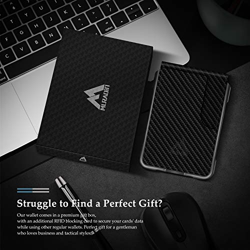 Muradin Mens Wallet Tactical Bifold Wallets For Men Metal Rfid Blocking Aluminum Money Cards Holder Gifts For Men (Carbon Fiber) #TOP5