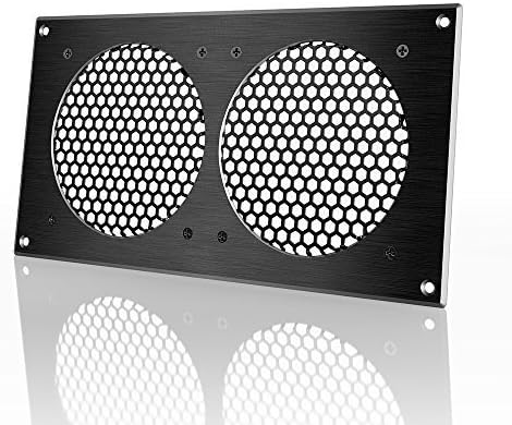 AC Infinity Ventilation Grille, for PC Computer AV Electronic Cabinets, Also mounts Two 120mm Fans