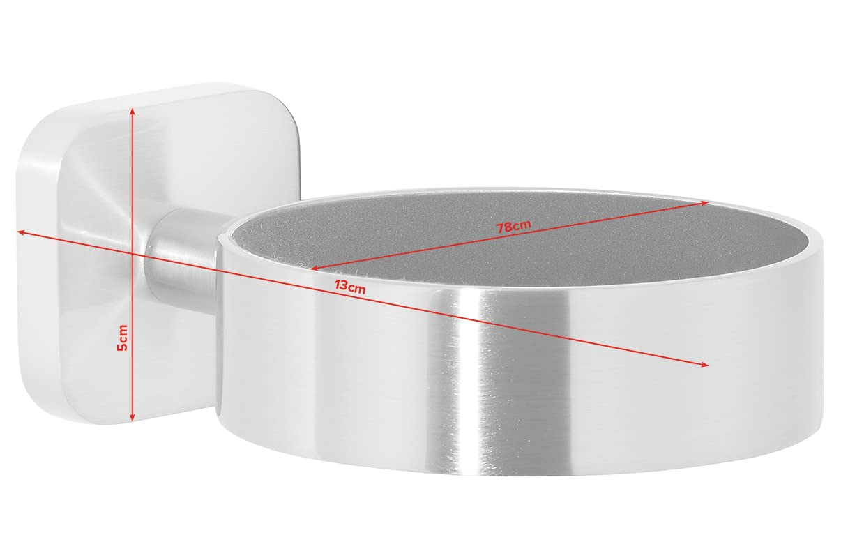 tesa ESTEETIC uchwyt na suszarkę do włosów o wyglądzie stali szlachetnej, szlachetny design, z rozwiązaniem klejącym, mocne trzymanie, 128 mm x 86 mm x 50 mm