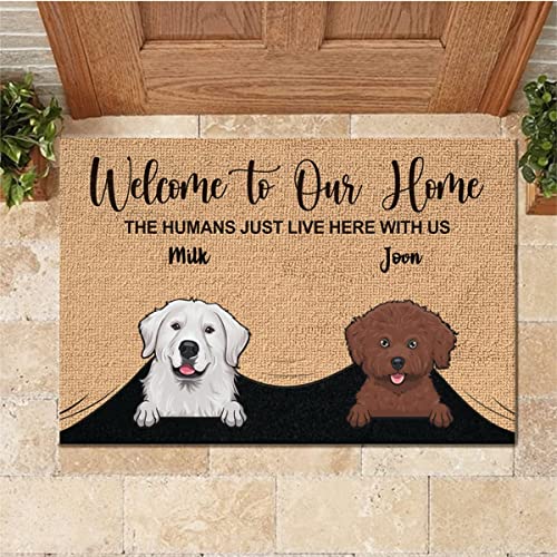 Welcome to The Pet Home, Two Dogs, Dog Welcome Mat, Personalized Decorative Mat, Welcome Home Gifts - Welcome Mat Funny - Custom Door Mats for Front Door, Personalized Door Mats for Front Door