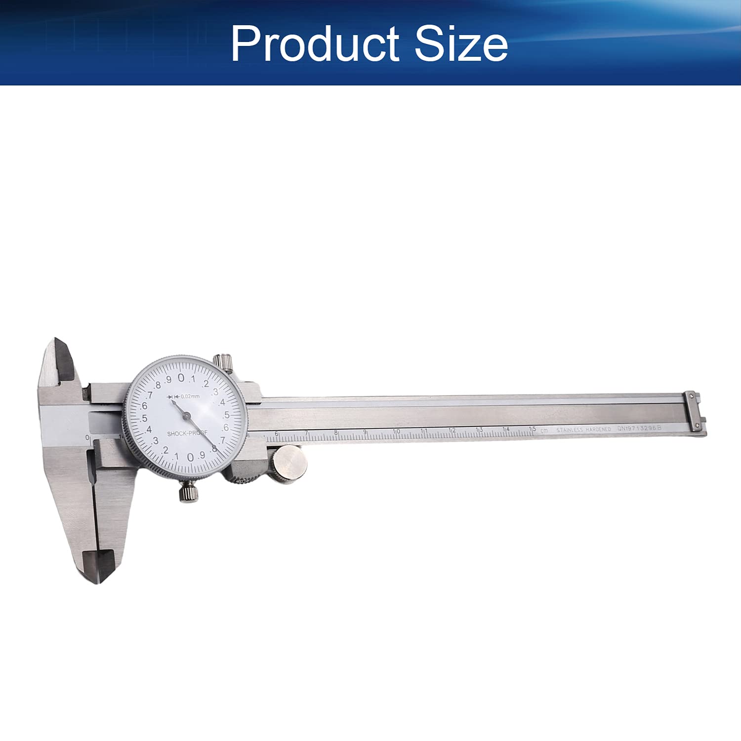 Auniwaig Stainless Steel Dial Caliper, 5.91 inch Steel Caliper Measuring Tool, for Precision Measurements Inside, Woodworking, Depth
