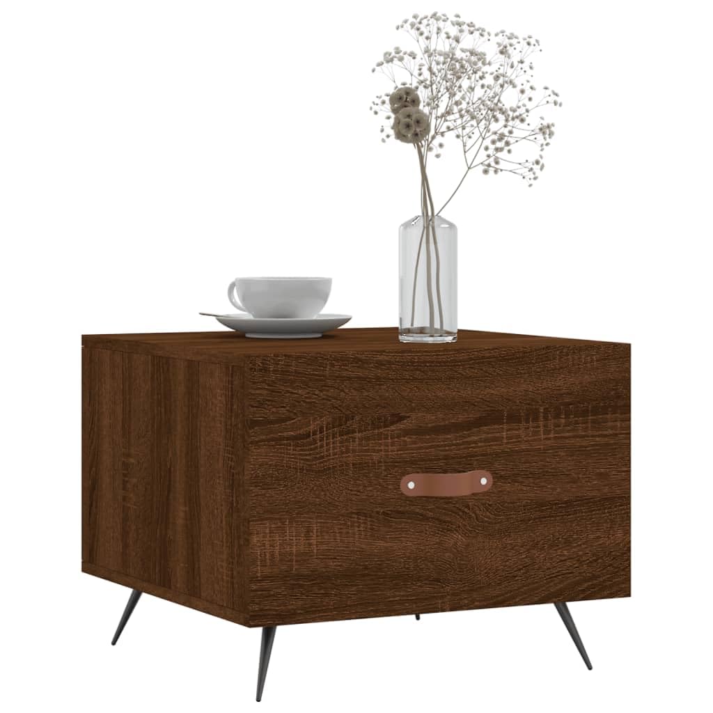 Homgoday Tavolino da caffè in rovere marrone, 50 x 50 x 40 cm, in legno ingegnerizzato, tavolino da tè per soggiorno, sala d'accoglienza degli ospiti, camera da letto e ufficio, tipo 2