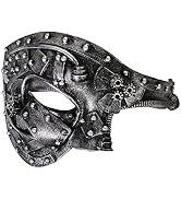HugOutdoor Medieval Steampunk Mask, Halloween Cosplay Venice Phantom Of The Opera Masquerade Mask...