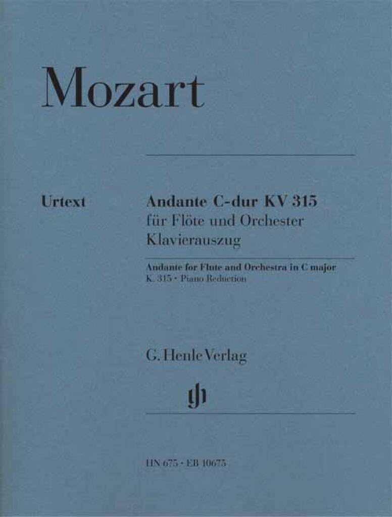 Andante for Flute and Orchestra C major KV 315 - flute and orchestra - piano reduction with solo part - (HN 675)