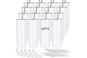 16 Pack Premium 20oz Sublimation Tumblers in Bulk for Unforgettable Creations