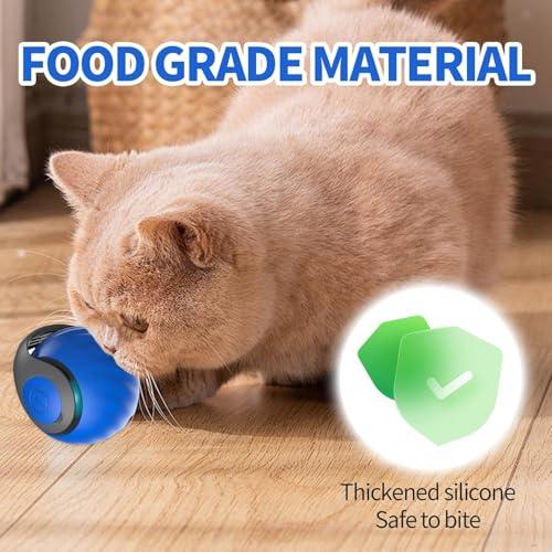 Image of Pet Intelligent Rolling, Interactive Cat Toys, Activity Rolling Ball for Dogs, Motion Activated Automatic Moving, Electric Cat Toy Ball Rechargeable for Large Small Dogs Blue