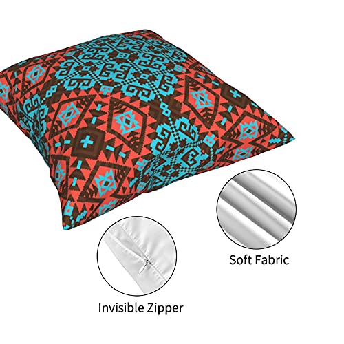 18X18 Native American Aztec Throw Pillow Covers Southwestern Mexican Western Boho Accent Home Decor Outdoor Cushion Red Pillow Cases For Sofa Chair Couch,Double Side Print, Set Of 4 #TOP7