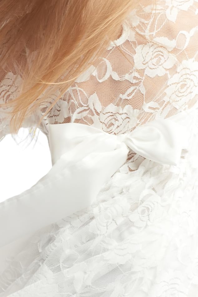 Elegante Visitenkleid für Mädchen Lou zur Hochzeit, Kommunion und Besondere Anlässe - Spitze Tüllkleid mit Schleife