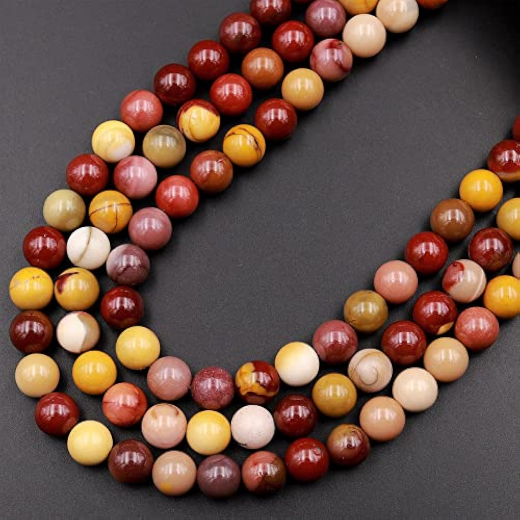 Natural Australian Mookaite Jasper Gemstone Round Smooth Beads 15.5" Strand