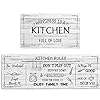 Kitchen Rules Kitchen Mats Set of 2 Farmhouse Kitchen Mats Washable Kitchen Floor Mats Anti Fatigue Kitchen Rugs with Funny Quotes for Home Office Bathroom Entryway Decoration