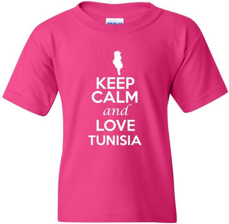 Keep Calm and Love Tunisia Country Patriotic Novelty Youth Kids T-Shirt Tee