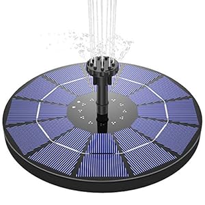 Solar Fountain,AISITIN 3.5W Solar Fountain Pump with 1500mAh Battery, and 4 Sprayers, Outdoor Solar Water Fountain, for…