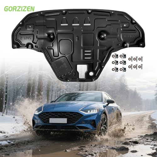 Image of Engine Splash Shield Fit for Hyundai Sonata 2020-2023 Engine Case Guard Under Cover Compatible with 2021 2022 Sonata Front Engine Guard Mud Flaps