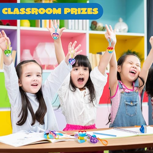 JOYIN Heart Pop Fidget Keychain 30 Pack Pop Fidget Toys Bulk Party Favors for Kids 4-8,8-12 Years, Birthday Goodie Bags Stuffers Back to School Gifts for Students Classroom Prizes Sensory Toys by JOYIN - Image 7