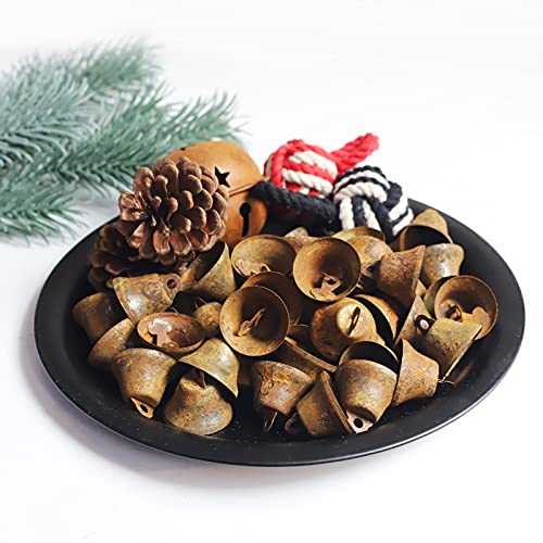 Country-Primitive-Craft-Mini-Jingle-Bells-Christmas-Bells-for-Crafting-WreathCraft-Bells-Holiday-Home-and-Christmas-DecorationBells-50-PiecesRusty-1-inch Country Primitive Craft Mini Jingle Bells Christmas Bells for Crafting WreathCraft Bells Holiday Home and Christmas DecorationBells 50 PiecesRusty 1 inch