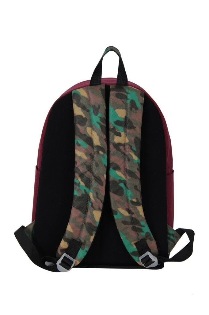 United Colors Of Benetton Okul Sırt Çantası, 40 X 29 X 11 Cm, Bordo Kamuflaj, Orta