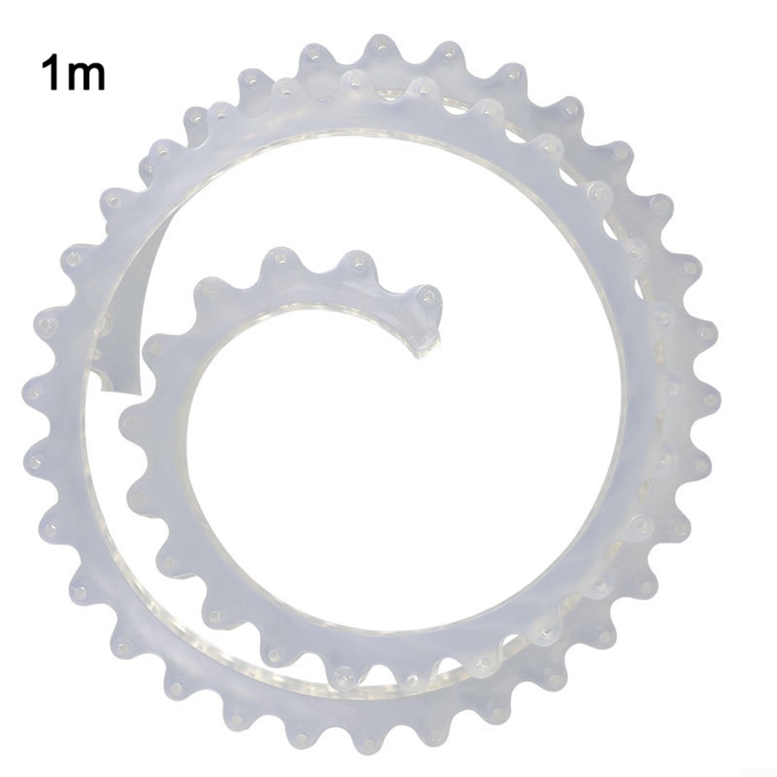 Tira de perfiles de goma flexible para carpintería con cadena de transmisión de rueda dentada para una replicación precisa de curvas en proyectos de carpintería (2 m)