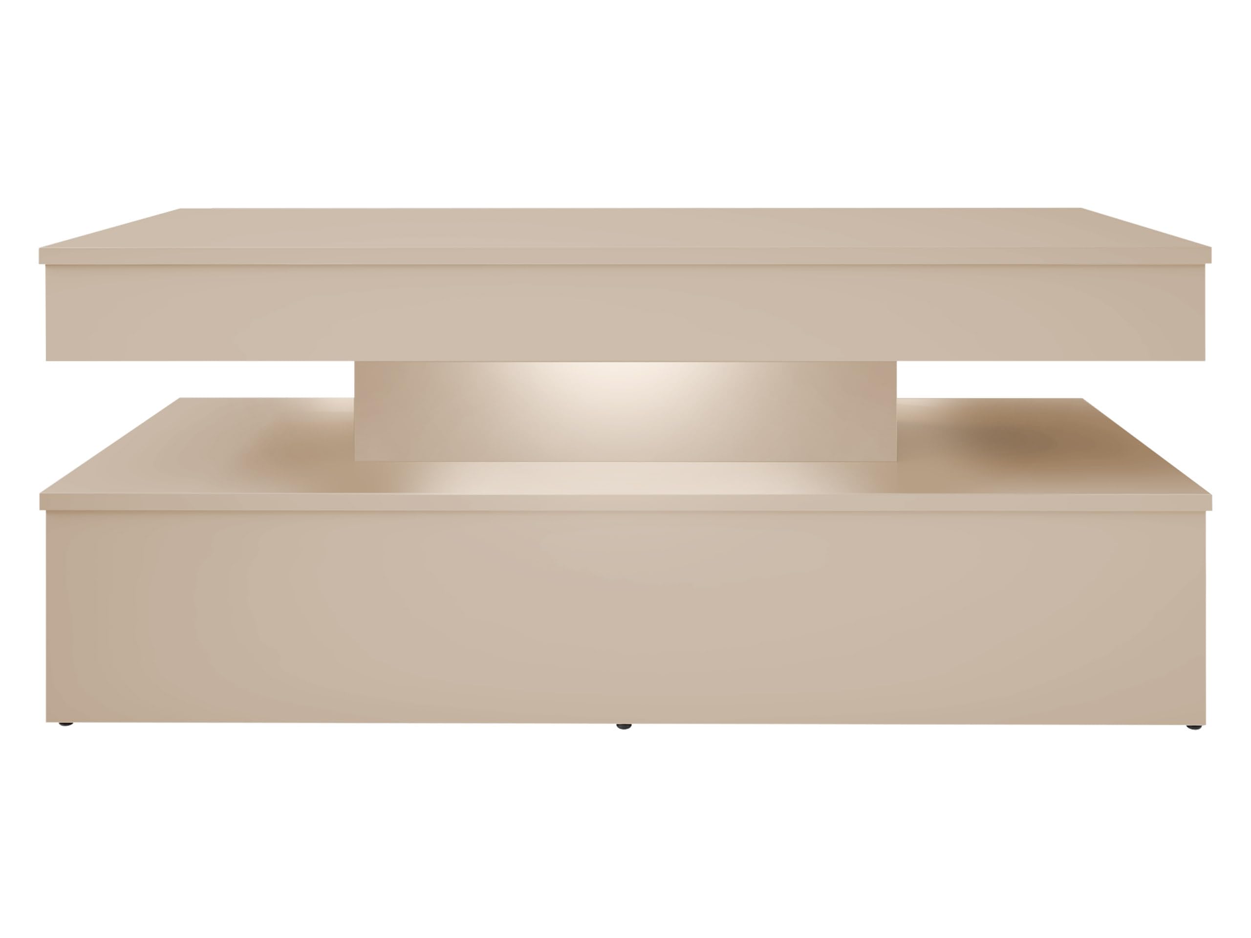 Mirjan24 Couchtisch Serkuzo Bis 120 mit weißer LED (Wüstensand) | Moderner Sofatisch mit Ablagefach und Antirutschfüßen, B/H/T: 120/50/55 cm