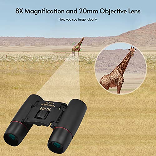 Moochy 30X60 Mini Binoculars Telescope HD Binóculo ajustável para crianças Adultos com Alça Bolsa pa