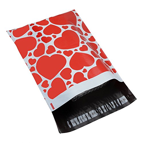 SJPACK Poly Mailers 10x13 Hearts Designer Self Sealing Shipping Envelopes Bags(100 Packs)