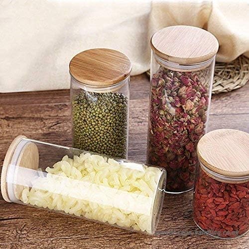 Condiment Spice jar Cereal Glass Storage Containers Preserving for Dry Food Milk Powder Dried Fruit Tea Storage Pot Jars, Oven Microwave Freezer Safe (500ML x 3)