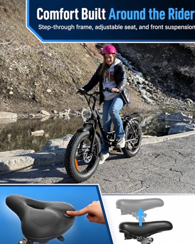 Hiboy EX6 Electric Bike for Adults with 500W Power Motor, 25mph Speed | 48V Removable Battery | 20" Electric Bicycle | Shimano 7-Speed | Front Suspension | Includes Phone Mount | Glossy Black - Image 7