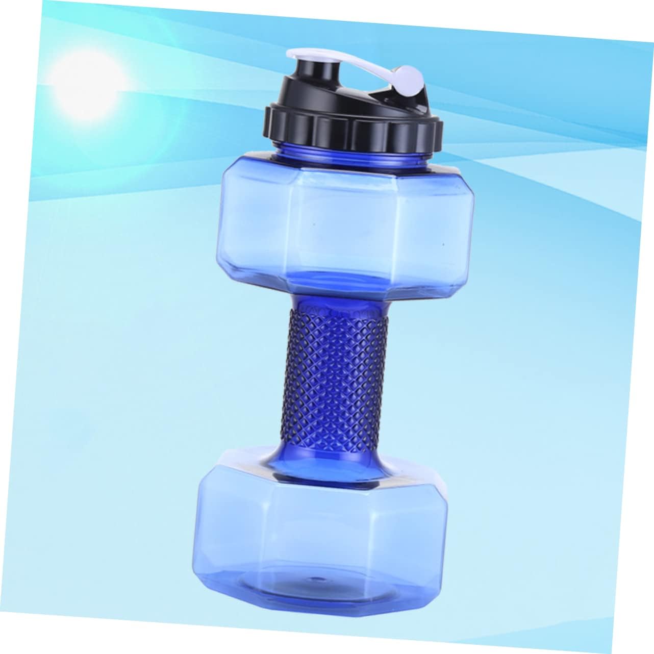 Dumbbell Shape Water Bottle 11.02In Large Capacity Petg Fitness Water Cup Portable Sports Kettle for Gym Work School Arm Exercise