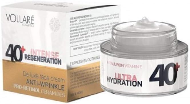 Moisturizing Anti-Wrinkle Day and Night Cream by Vollare - for 40+ Women - with Hyaluronic Acid, Snap-8 and Fugocel-R - 1.76 fl oz