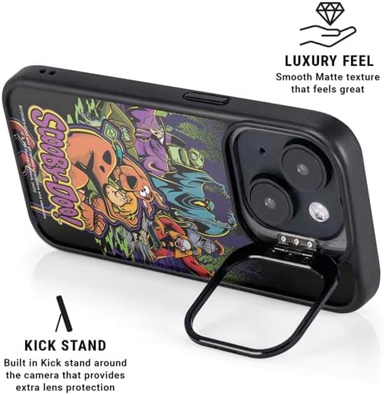 Skinit Kickstand Phone Case Compatible with iPhone 16 - Officially Licensed Scooby Doo vs Monsters Design