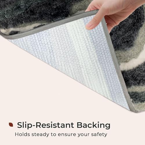 Image of Luxe Home Super Soft Canada MultiWaves Bath Mat Non-Slip Machine Washable Bathroom Mat for Home, Bedroom and Living Room (40x60 cm) - Pack of 1