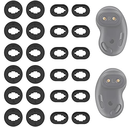 ALXCD Galaxy Buds Live Ear Tips - Silicone Adapter Ear Wing Tips Replacement - 12 Pairs [Black/SL]
